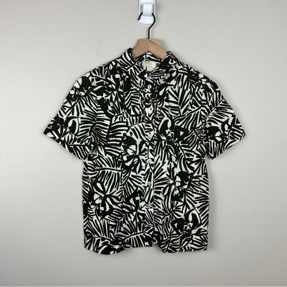 Kate Spade New York Tropical Leaf Print Button Front Top - Picture 2 of 5